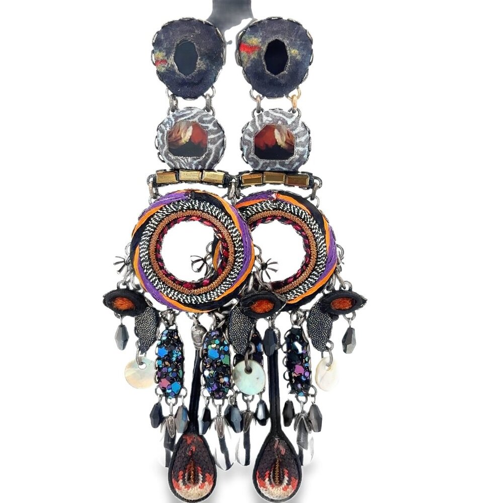 Ayala Bar Black/Orange/Purple Earrings